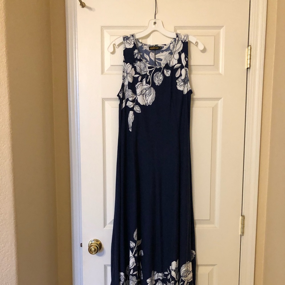 Blue and white dress
